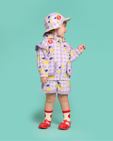 BEBE DE PINO All over check cherry baby ruffle short pants