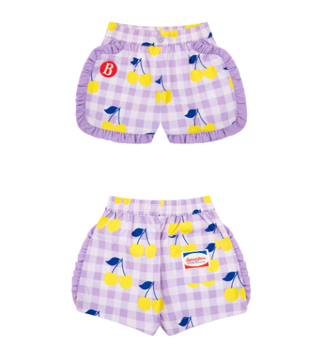 BEBE DE PINO All over check cherry baby ruffle short pants