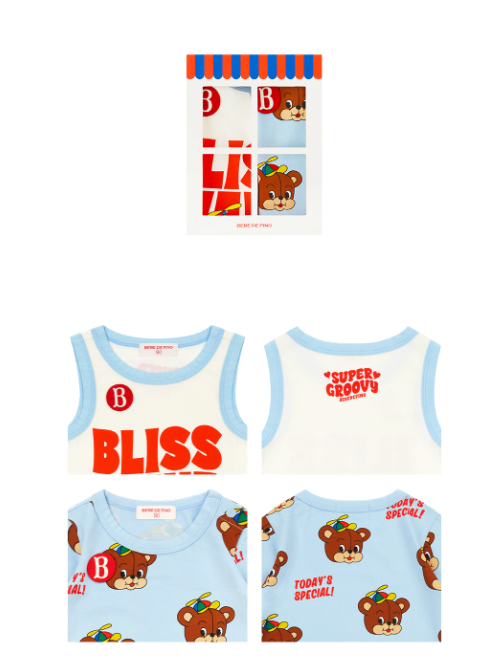 BEBE DE PINO 	All over cool bear baby bodysuit set