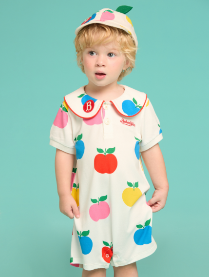 BEBE DE PINO All over apple baby collar overall
