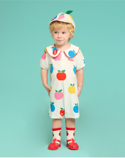BEBE DE PINO All over apple baby collar overall