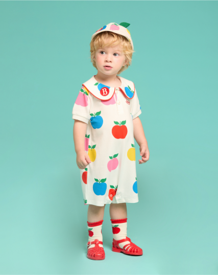 BEBE DE PINO All over apple baby collar overall