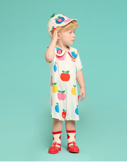 BEBE DE PINO All over apple baby collar overall