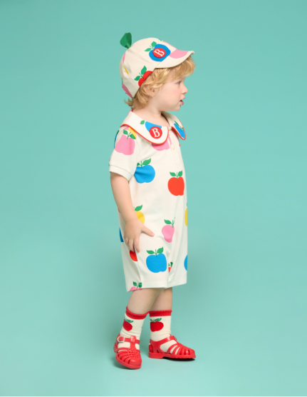 BEBE DE PINO All over apple baby collar overall