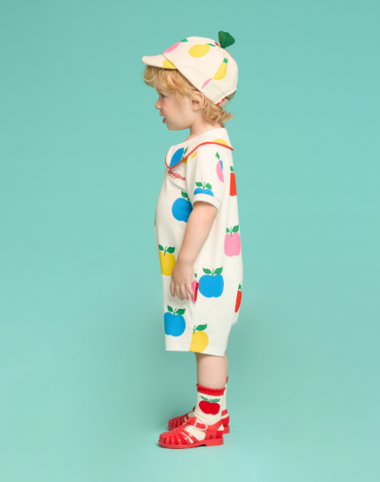 BEBE DE PINO All over apple baby collar overall