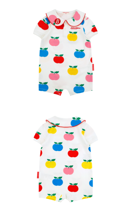 BEBE DE PINO All over apple baby collar overall
