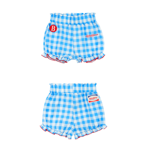 BEBE DE PINO Check strawberry collar swimsuit set