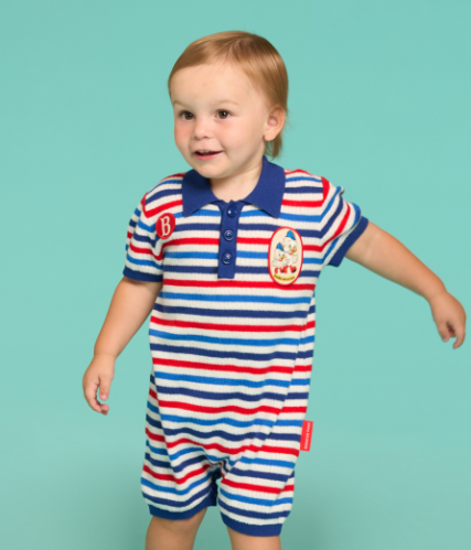 BEBE DE PINO Beans bros baby stripe sweater overall