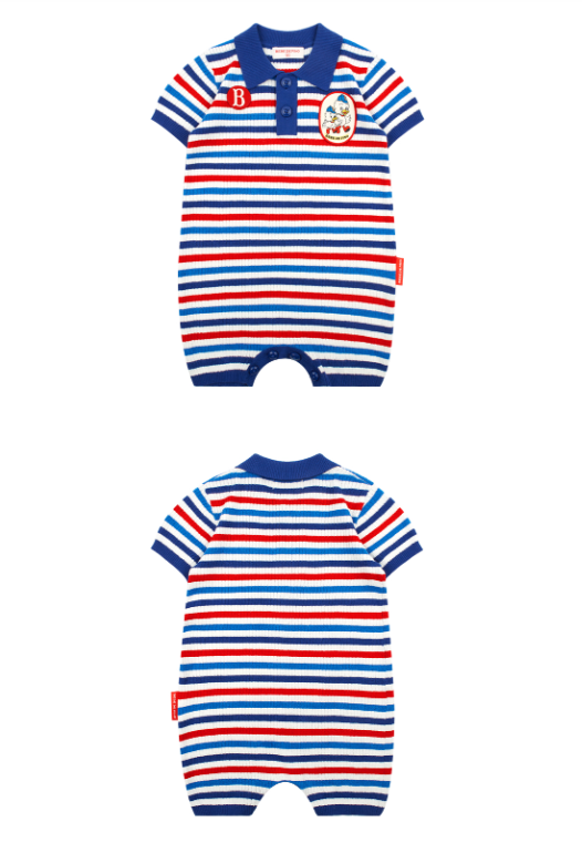 BEBE DE PINO Beans bros baby stripe sweater overall