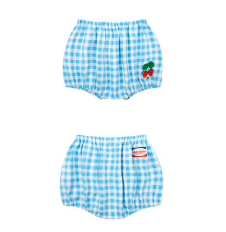 BEBE DE PINO Strawberry baby gingham check sleeveless dress set