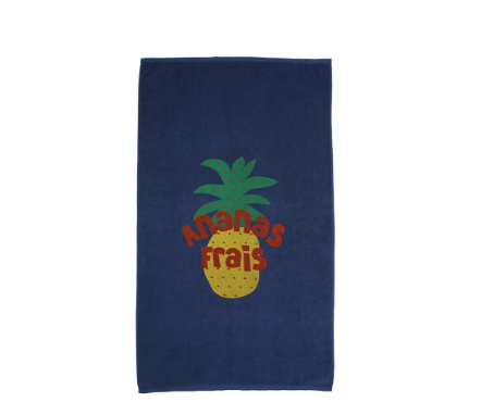 BEBEBEBE SUMMER Ananas frais beach towel (NAVY)