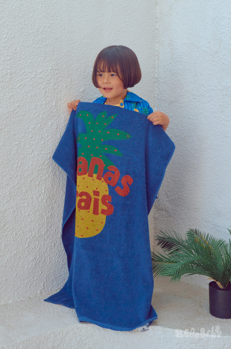 BEBEBEBE SUMMER Ananas frais beach towel (NAVY)