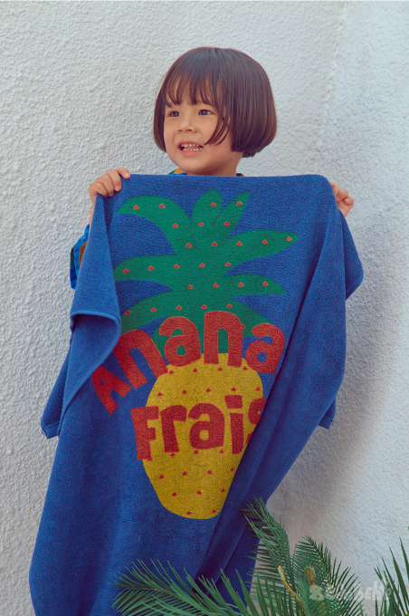 BEBEBEBE SUMMER Ananas frais beach towel (NAVY)