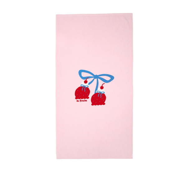 BEBEBEBE SUMMER Strawberry ice cream beach towel (PINK)
