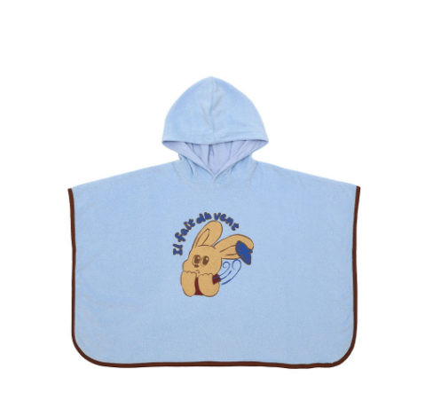 BEBEBEBE SUMMER Pancake puppy Poncho Towel (BLUE)