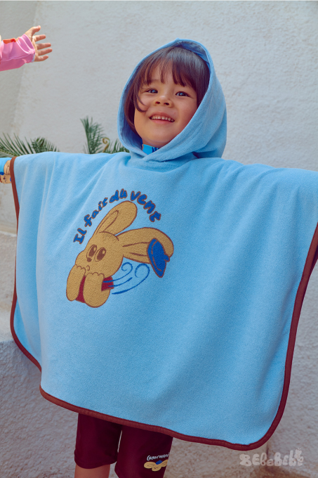 BEBEBEBE SUMMER Pancake puppy Poncho Towel (BLUE)