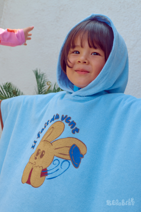 BEBEBEBE SUMMER Pancake puppy Poncho Towel (BLUE)