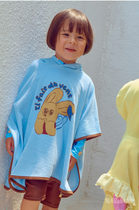 BEBEBEBE SUMMER Pancake puppy Poncho Towel (BLUE)