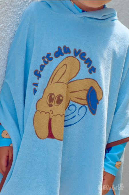 BEBEBEBE SUMMER Pancake puppy Poncho Towel (BLUE)