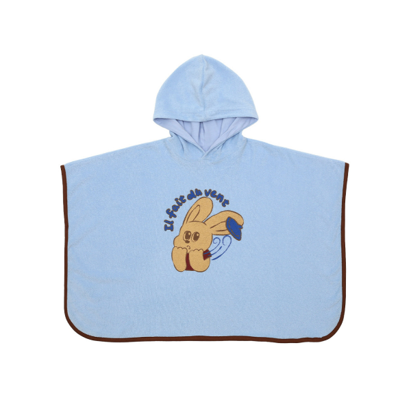 BEBEBEBE SUMMER Pancake puppy Poncho Towel (BLUE)
