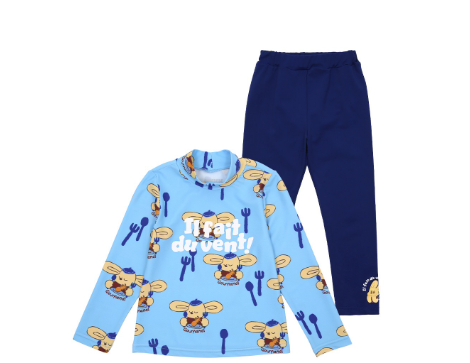 BEBEBEBE SUMMER Pancake puppy rash guard SET (BLUE)