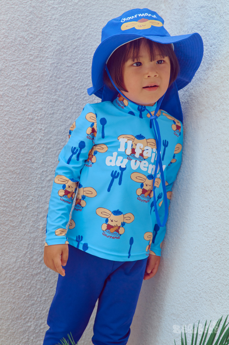 BEBEBEBE SUMMER Pancake puppy rash guard SET (BLUE)