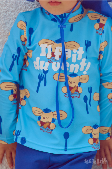 BEBEBEBE SUMMER Pancake puppy rash guard SET (BLUE)