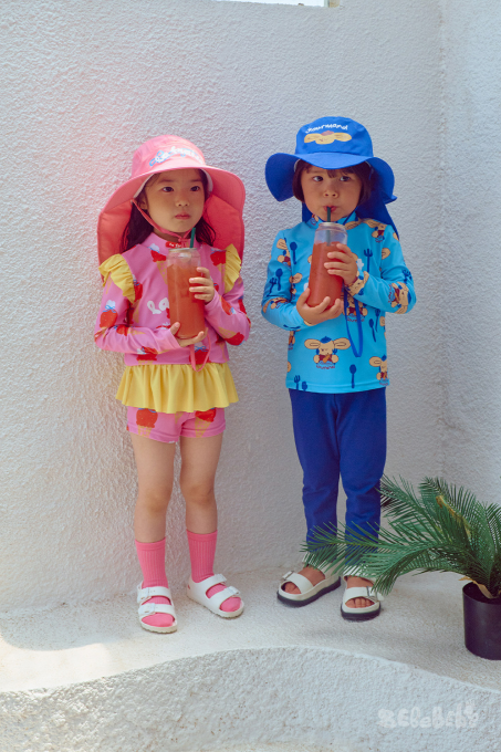 BEBEBEBE SUMMER Pancake puppy rash guard SET (BLUE)