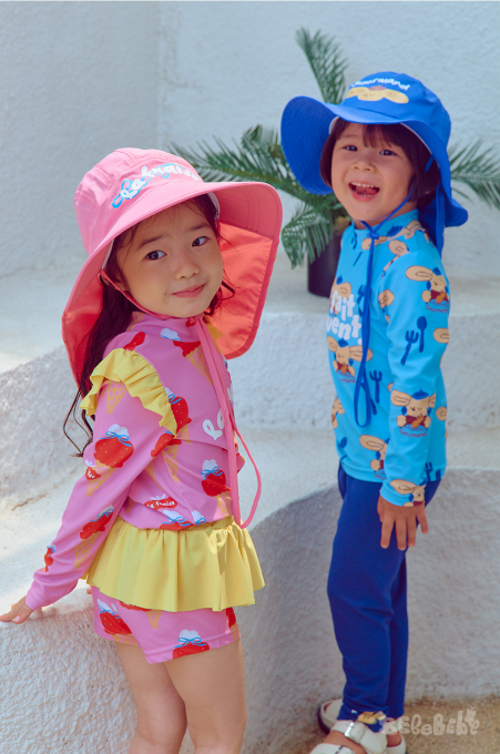 BEBEBEBE SUMMER Pancake puppy rash guard SET (BLUE)