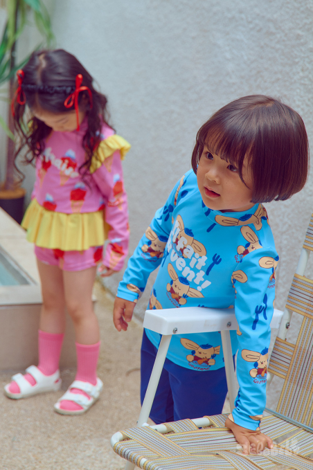 BEBEBEBE SUMMER Pancake puppy rash guard SET (BLUE)
