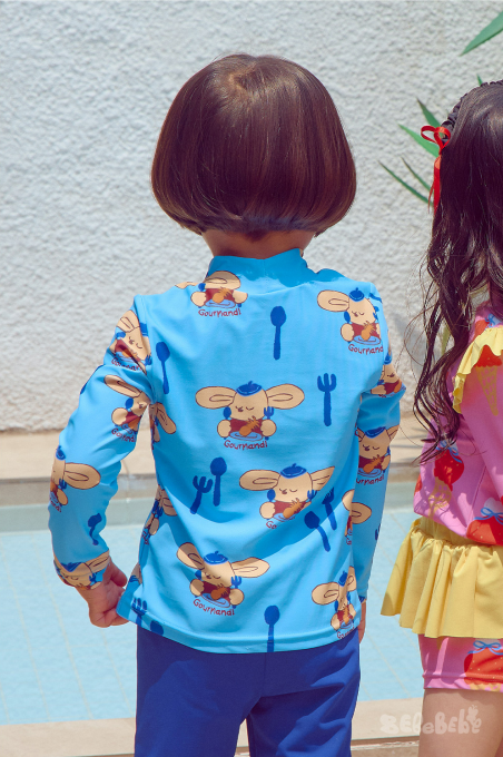 BEBEBEBE SUMMER Pancake puppy rash guard SET (BLUE)
