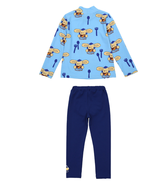 BEBEBEBE SUMMER Pancake puppy rash guard SET (BLUE)