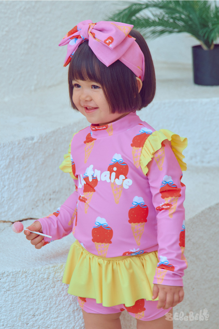 BEBEBEBE SUMMER Strawberry ice cream ribbon headband