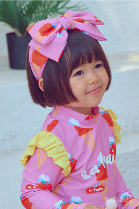 BEBEBEBE SUMMER Strawberry ice cream ribbon headband