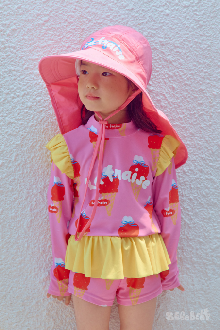 BEBEBEBE SUMMER Strawberry Ice cream neck guard swim cap