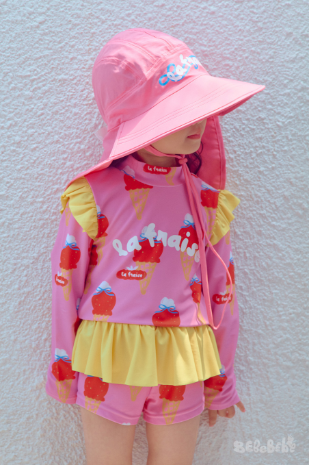 BEBEBEBE SUMMER Strawberry Ice cream neck guard swim cap