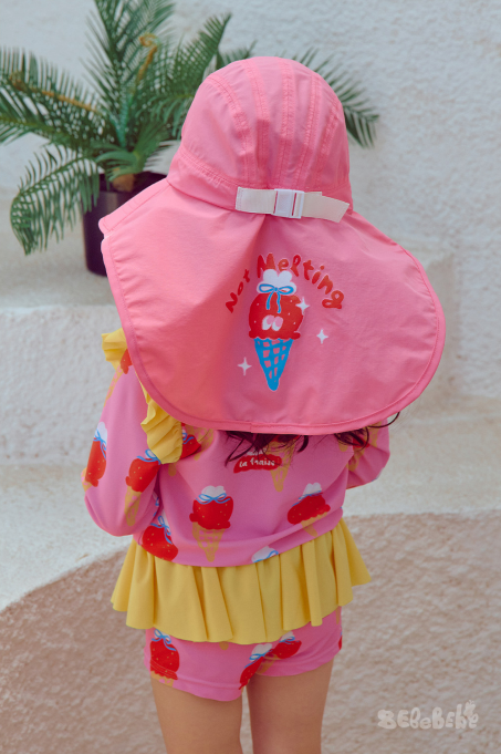 BEBEBEBE SUMMER Strawberry Ice cream neck guard swim cap