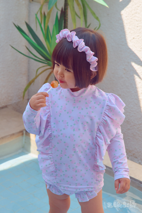 BEBEBEBE SUMMER Cream Rose frill headband