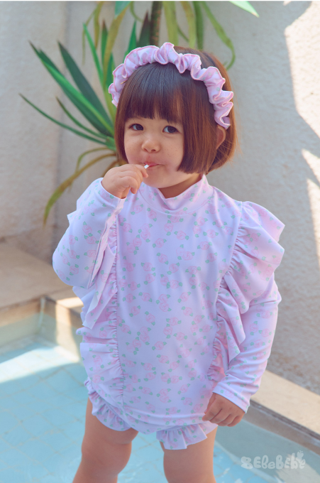 BEBEBEBE SUMMER Cream Rose frill headband