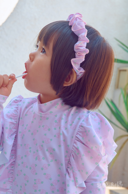 BEBEBEBE SUMMER Cream Rose frill headband