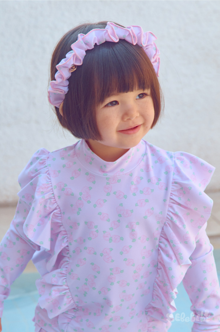 BEBEBEBE SUMMER Cream Rose frill headband