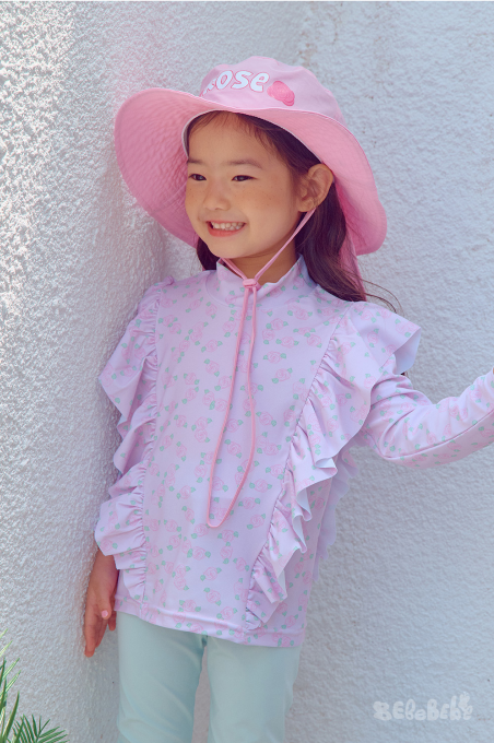 BEBEBEBE SUMMER Cream rose neck guard swim cap