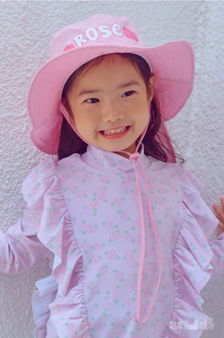 BEBEBEBE SUMMER Cream rose neck guard swim cap