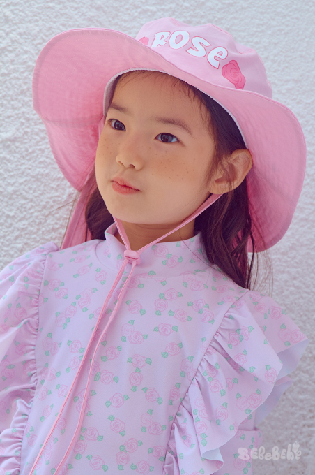 BEBEBEBE SUMMER Cream rose neck guard swim cap