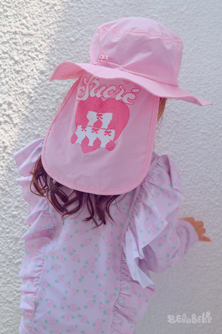 BEBEBEBE SUMMER Cream rose neck guard swim cap