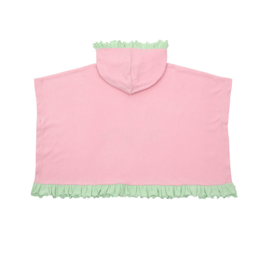 BEBEBEBE SUMMER Cream rose frill poncho towel (PINK)