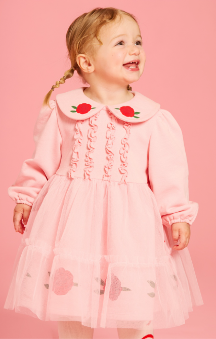 BEBE DE PINO 	Rose baby tutu collar dress