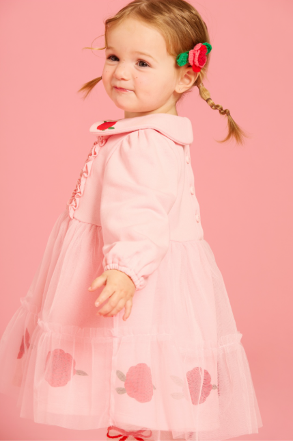 BEBE DE PINO 	Rose baby tutu collar dress