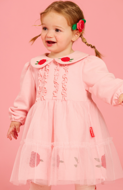 BEBE DE PINO 	Rose baby tutu collar dress