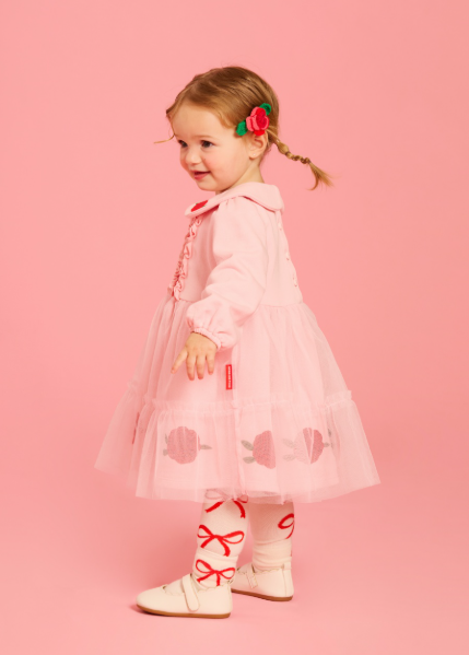 BEBE DE PINO 	Rose baby tutu collar dress